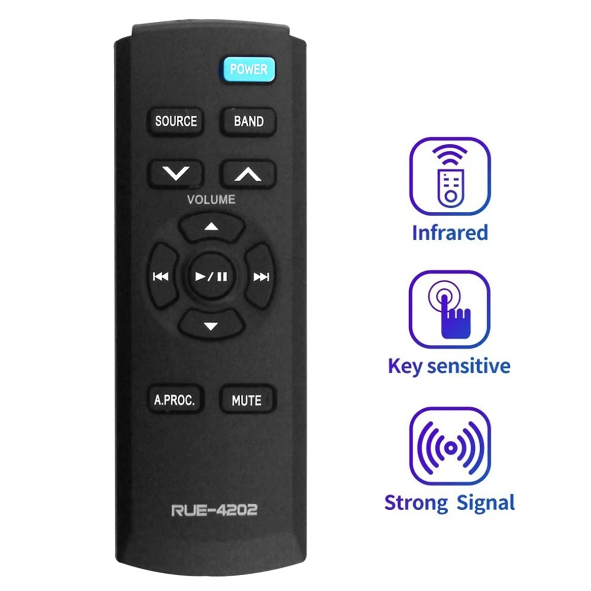 ABUORUE-4202 Replace Remote for Alpine Car Stereo CDE-HD137BT CDE-HD138BT CDE-HD148BT CDE-164BT CDE141 UTE93DAB CDE-190R