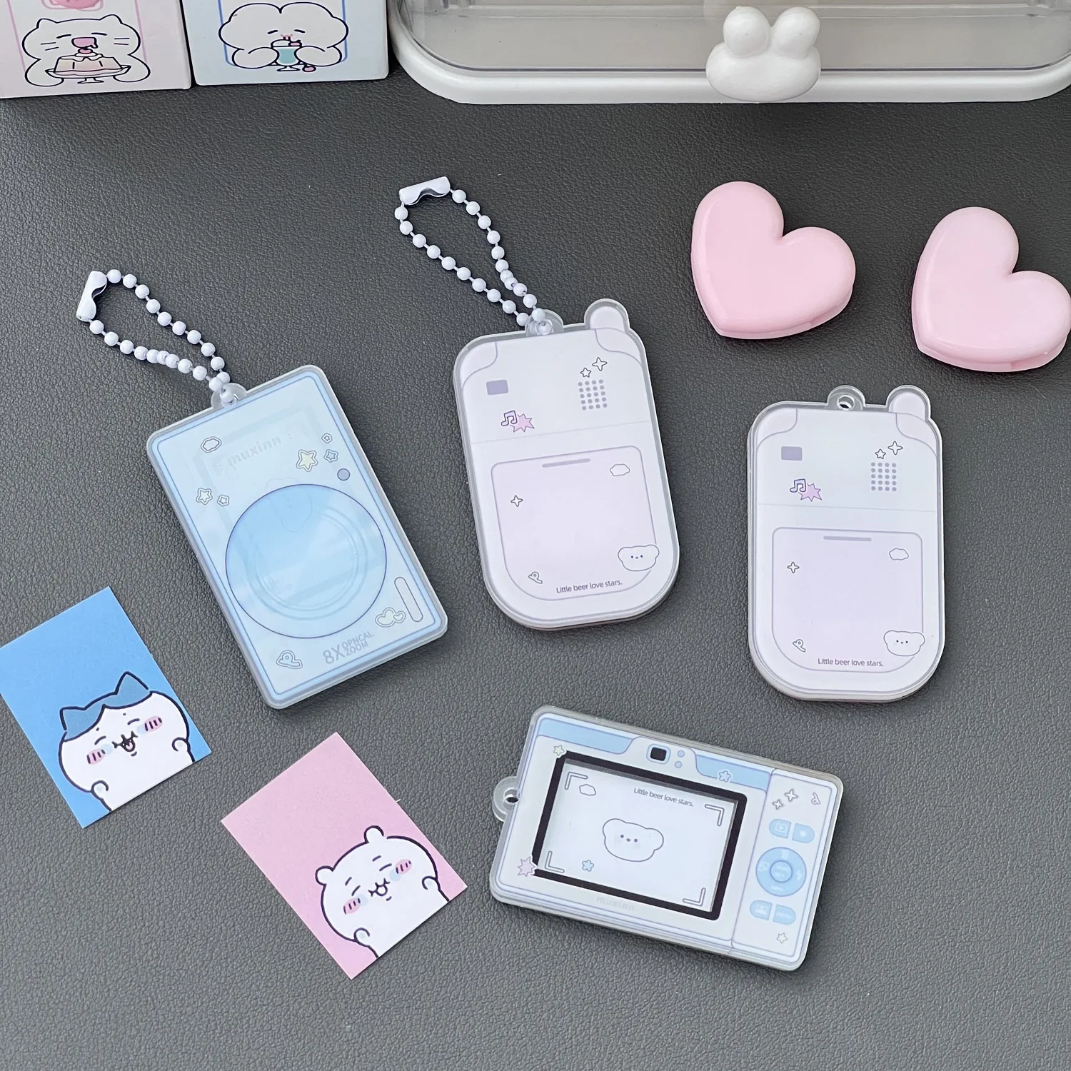 Mini Number Code Phone Camera Acrylic Card Holder 1 Inch Photocard Display Case Decor Pendant