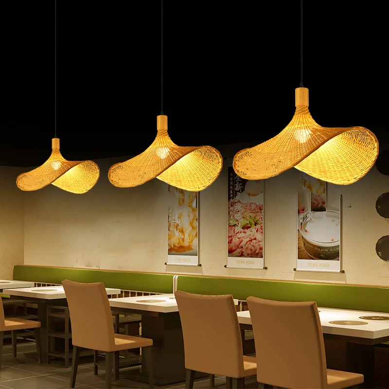 Handmade Retro Simple Creative Design Hanging Lamp Wicker Rattan Bamboo Lighting Chandeliers & Pendant Lights Eco Friendly Lamp
