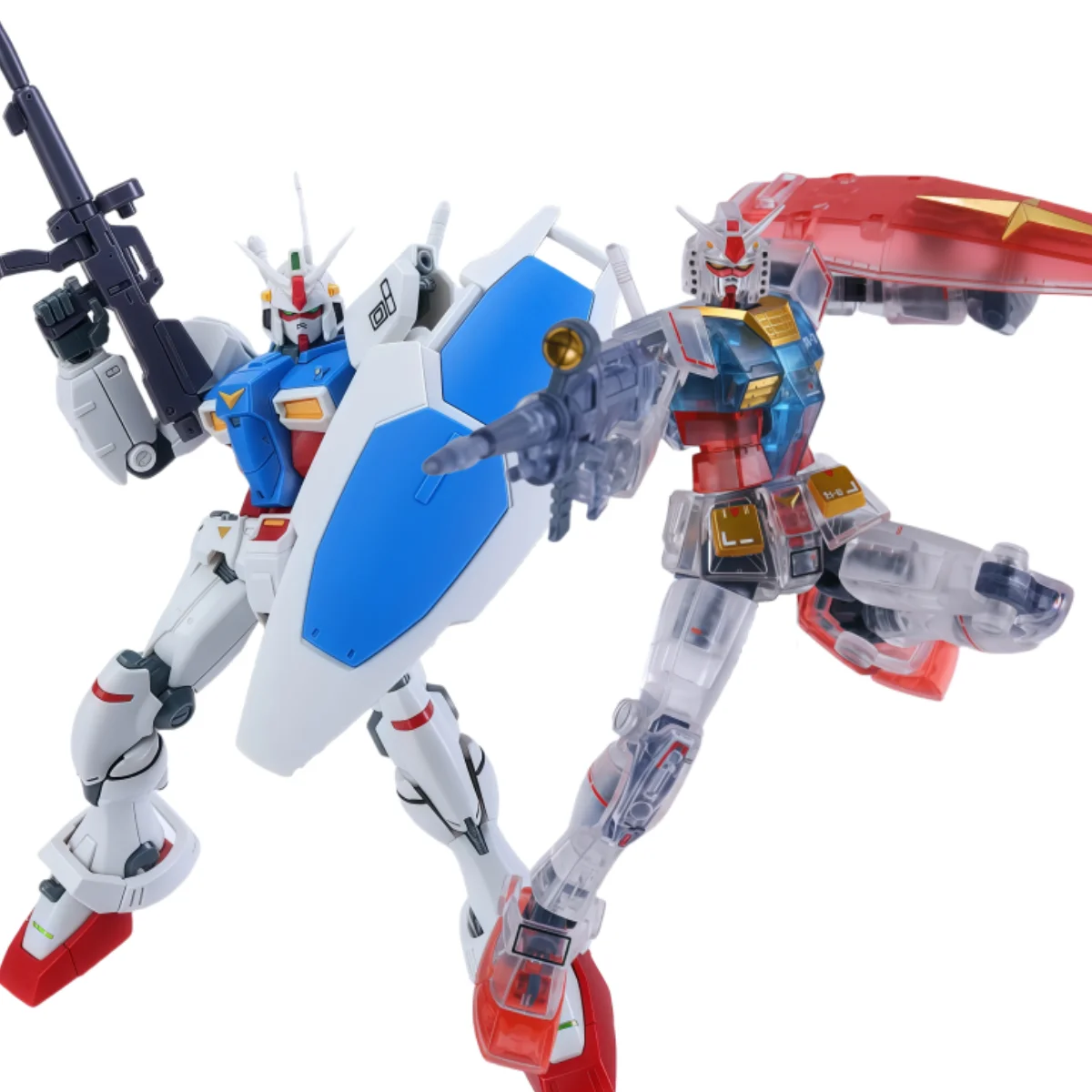 Bandai Original ROBOT Soul Edición limitada RX-78GP01 Unidad de prueba Gundam 1 ~ Color transparente ~ y RX-78-2 Gundam ~ Primer tacto ~ Juguete de mano