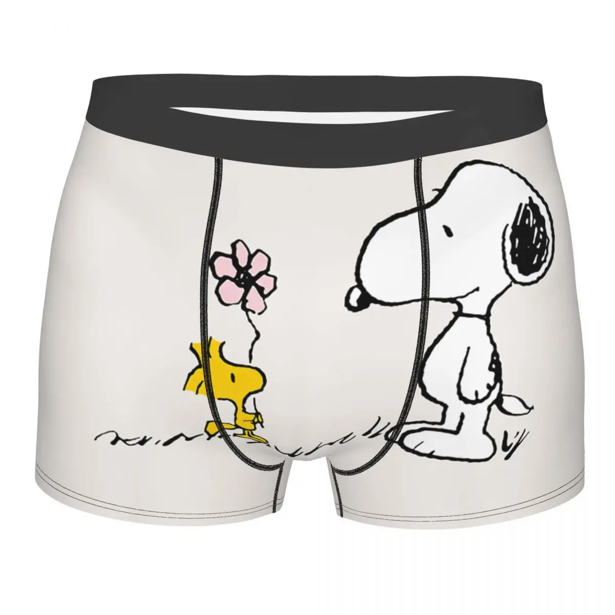 

Snoopy Woodstock Cartoon Animated Underwear Men Sexy Print Customized Boxer Shorts Panties