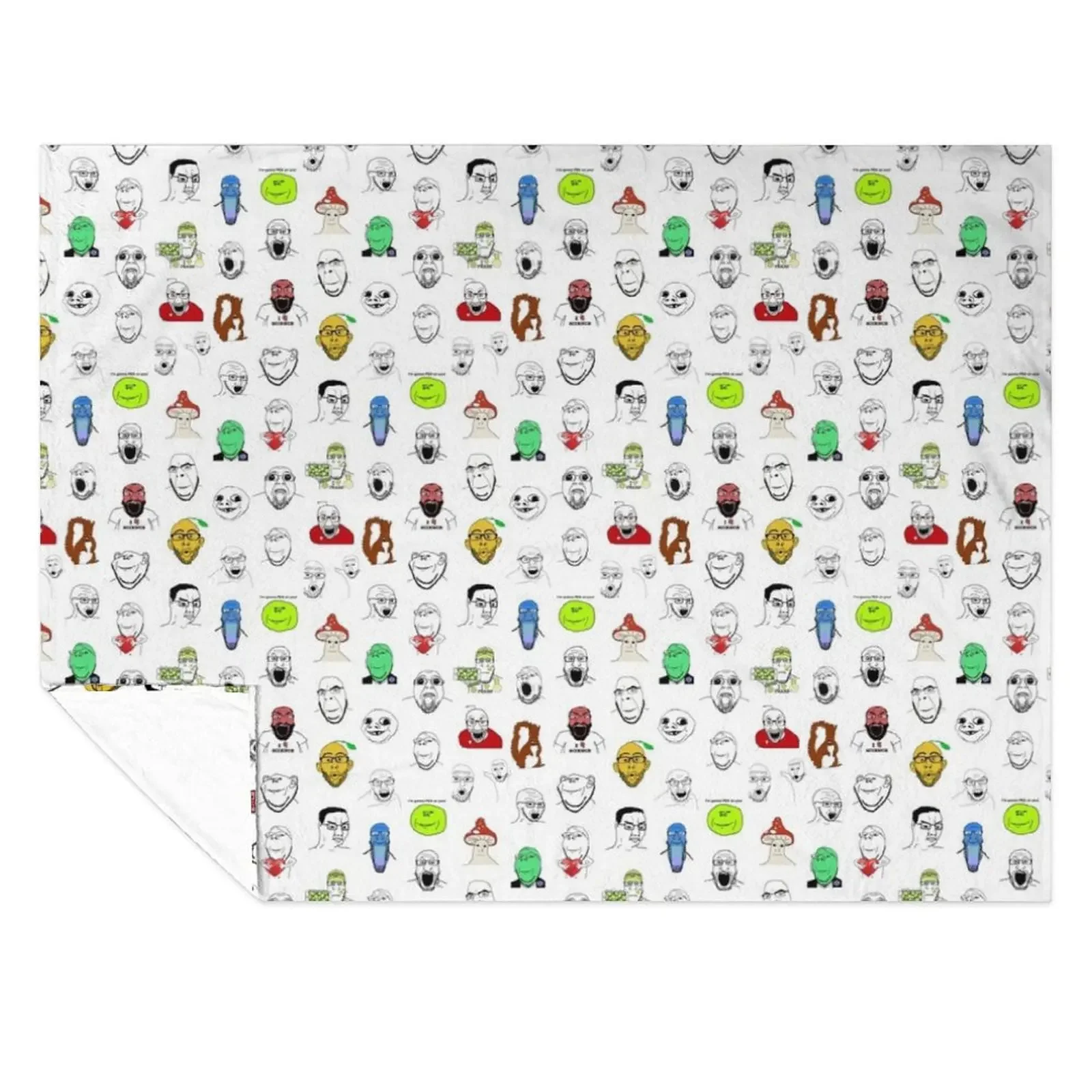 

Soyjak Collage Throw Blanket Retros valentine gift ideas Luxury Throw decorative Blankets