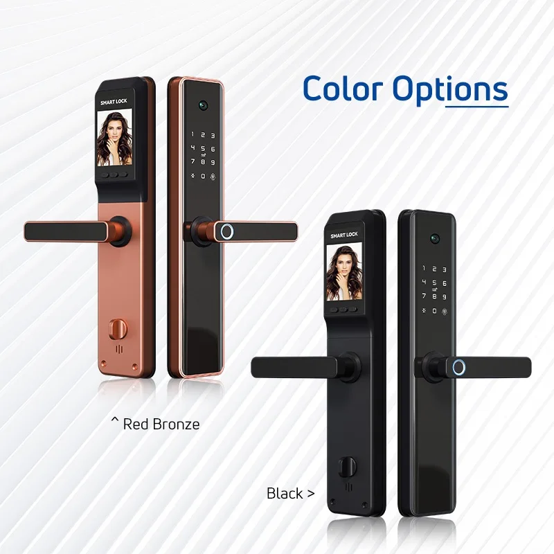 WIFI Tuya Security Digital Fingerprint Lock Anti-theft Home Security Remote Unlock Fully Automatic Smart Door Lock with Camera