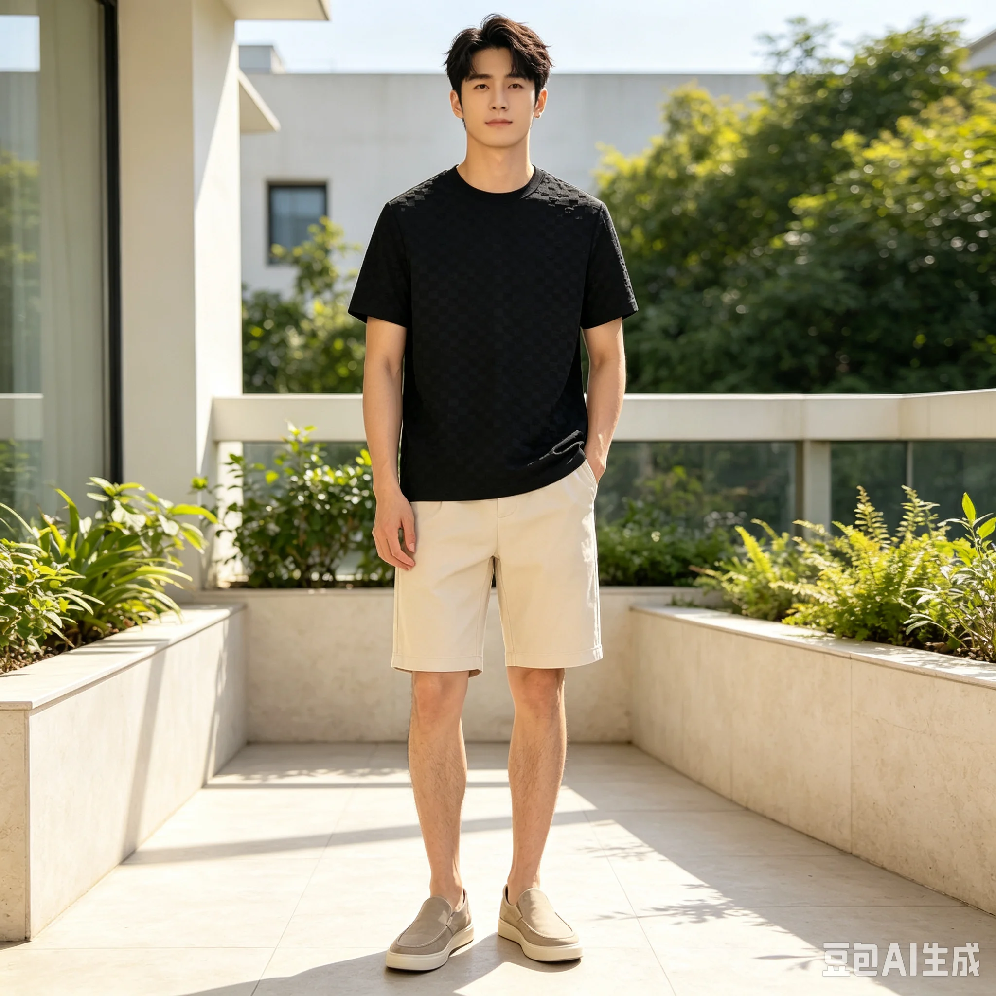 Internet celebrity hot half sleeved men's T-shirt European goods niche high-end trendy brand light luxury men's T-shirt short sl