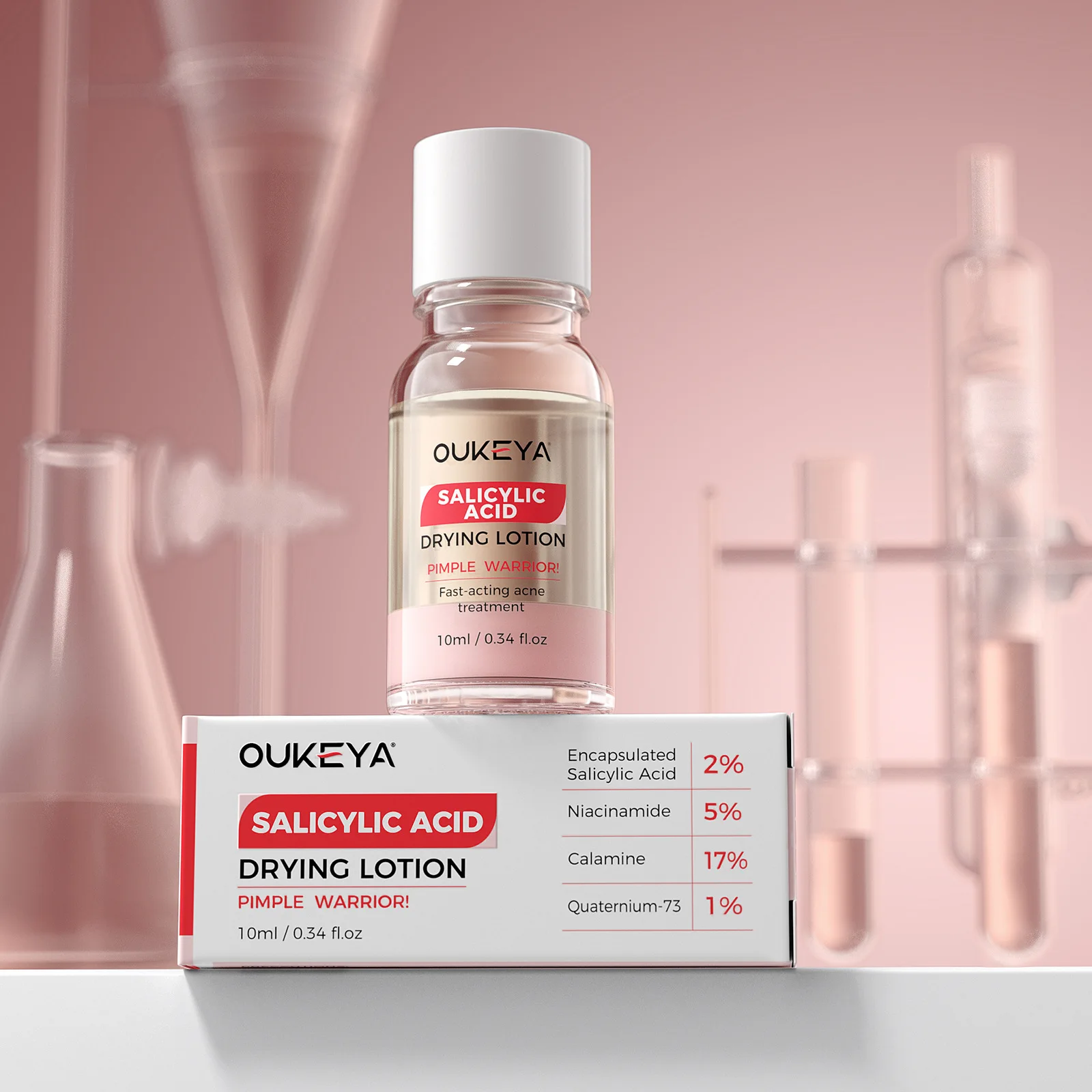 Lozione per l'essiccazione dell'acido salicilico Siero per il viso Trattamento notturno dell'acido dell'acne e delle macchie dell'acne per viso e corpo