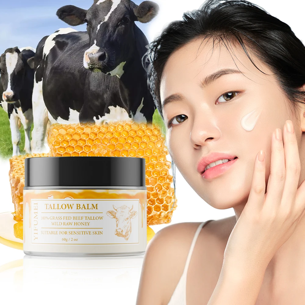 Beef Tallow Paste For Skin Care 60g Beef Neck Balm Grass Fed Tallow Wild Honey Face And Body Whipped Moisturizer For All Skin