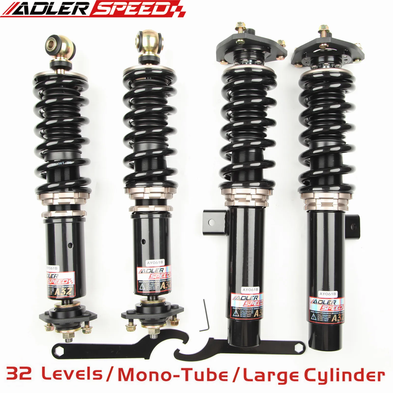ADLERSPEED 32way Adj.Damper Coilovers for 99-05 BMW E46 RWD 320 323 325 330 328 True Coilover Setup