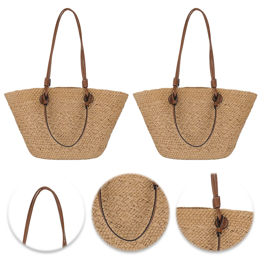 

Women Woven Tote Bag Summer Beach Bags Large Capacity Trendy Braided Bag Stylish Weaving Bag Tote Clutch Bags for Outdoor Travel