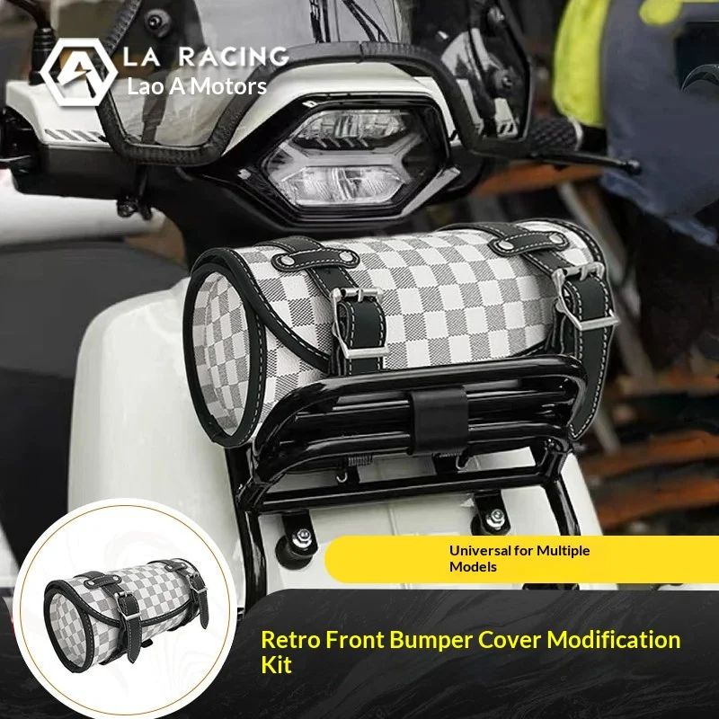 【Premium】For Suitable for retro motorcycle and scooter modifications, front rack bags, front rack bags, front and rear hanging b