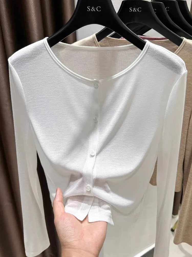 

Ice Silk Modal Sun Protection Cardigan Women's Summer Strap Dres Outer Bla awl Thin Coverup Knitted Small Jaet