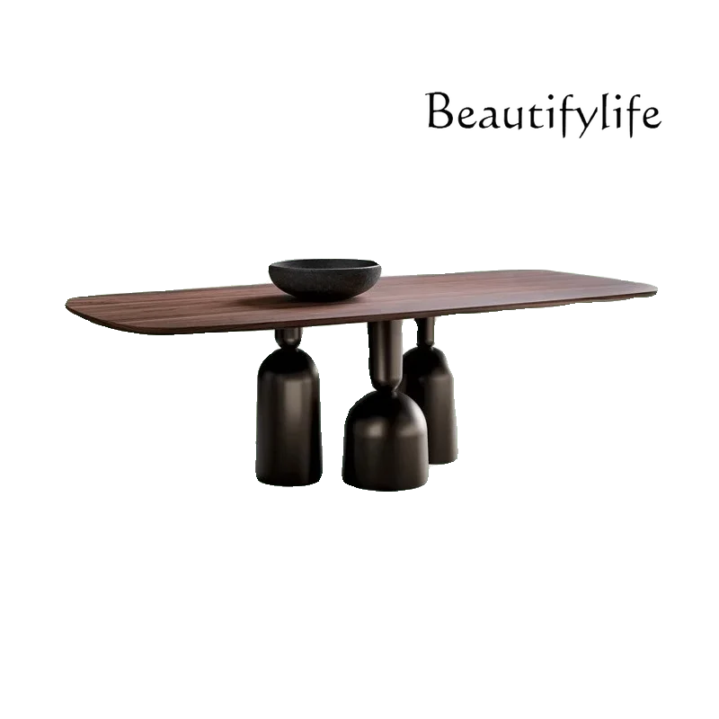 

Light Luxury Solid Wood Dining Table Modern Minimalist Creative Office Desk Log Conference Table Long Table