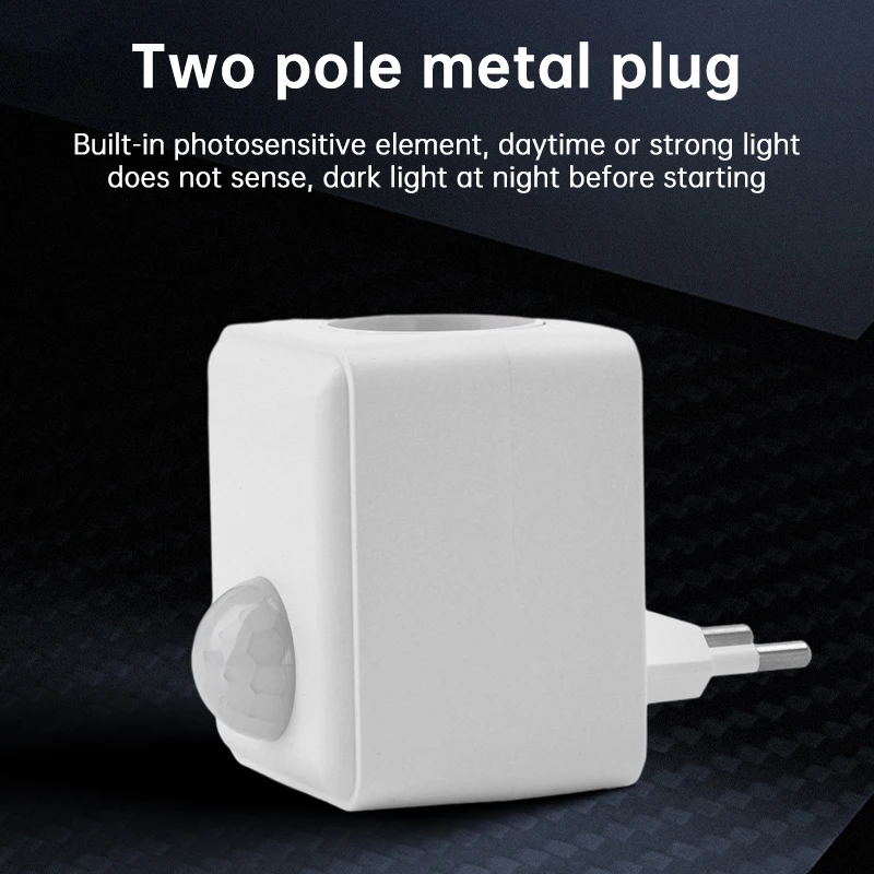 Infrared Motion Sensor E27 Lamp Socket Human Body Sensing Lamp Holder Bathroom Smart Light Switch EU/US Plug