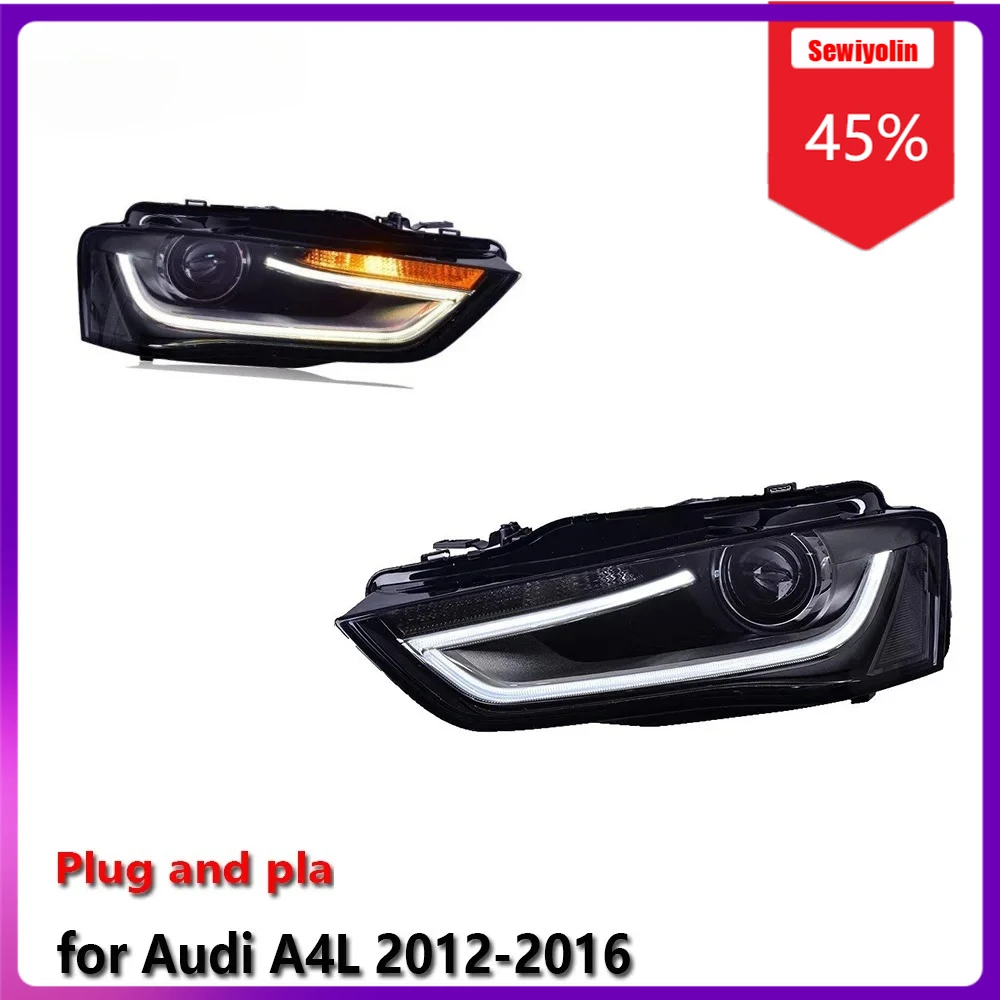 

Sewiyolin Car LED Lamp Headlight Assemblies For Audi A4 LED Lamp Headlight 2012-2016 Fog DRL Brake Turn Signal Lamp