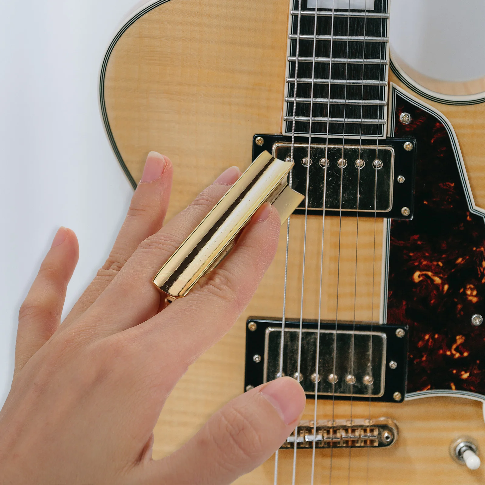 Golden Zinc Alloy Guitar Slide Bar Electric Hawaii Tone Sustain Suara Jernih Terang Kokoh Ringan Portabel untuk Profesional