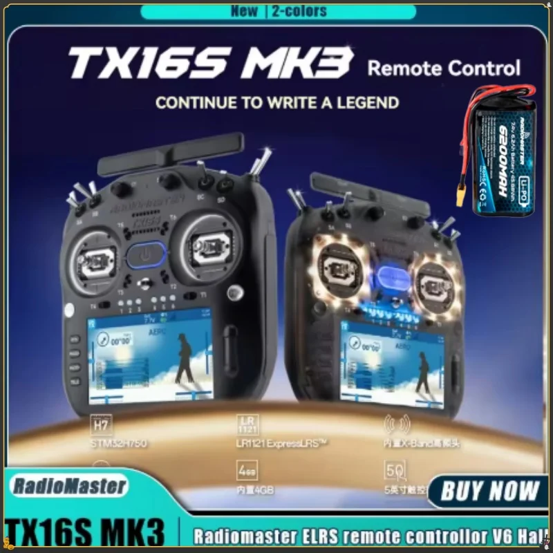 New RadioMaster RC Radio TX16S MK3 ExpressLRS 2.4GHz 16CH Transmitter with Battery