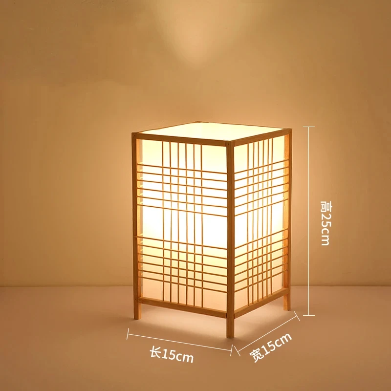 Bamboe Weven Bamboe Handwerk Minimalistische Slaapkamer Studeerbureau Kleine Boeklamp Nachtkastje Bureaulamp Japanse Boeklamp
