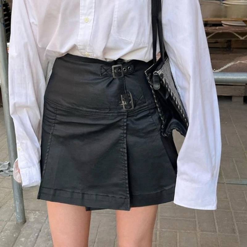 

Spring Summer New American hot girl Harajuku Black Fashion Sexy skirt female mini skirt A-line high waist skirt Aesthetic skirts