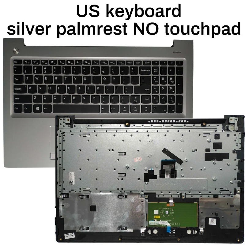 Teclado para portátil Lenovo ideapad 310-15 310-15ISK 310-15ABR 510-15 510-15ISK 510-15IKB US con reposamanos, funda superior/inferior