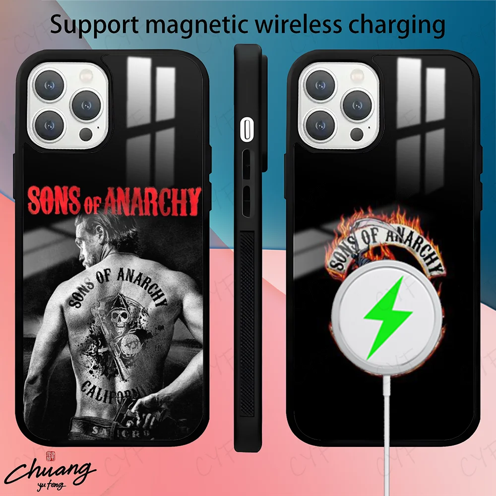 S-Sons of Anarchy singer Phone Case For 11 12 13 14 15 16Pro Max mini Plus strong magnetic attraction Phone Cover