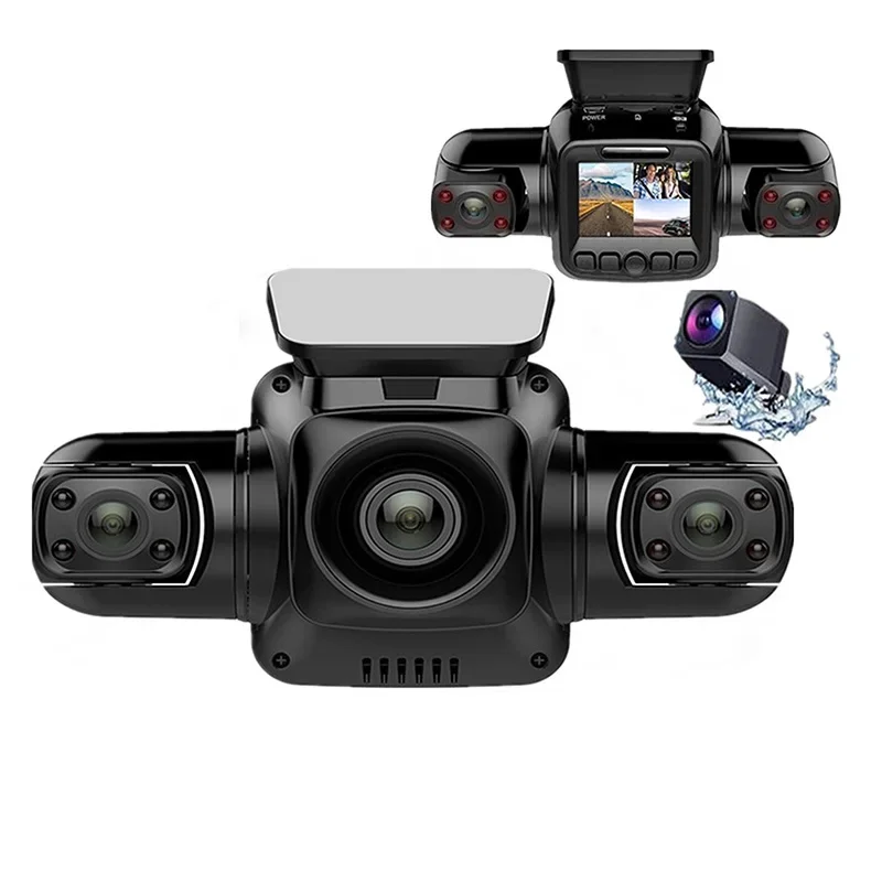 360 degrees Camera Car Dashcam with 4 Channel, Full HD 1080P Dash Cam Front and Rear Video Recorder DVR Night Version