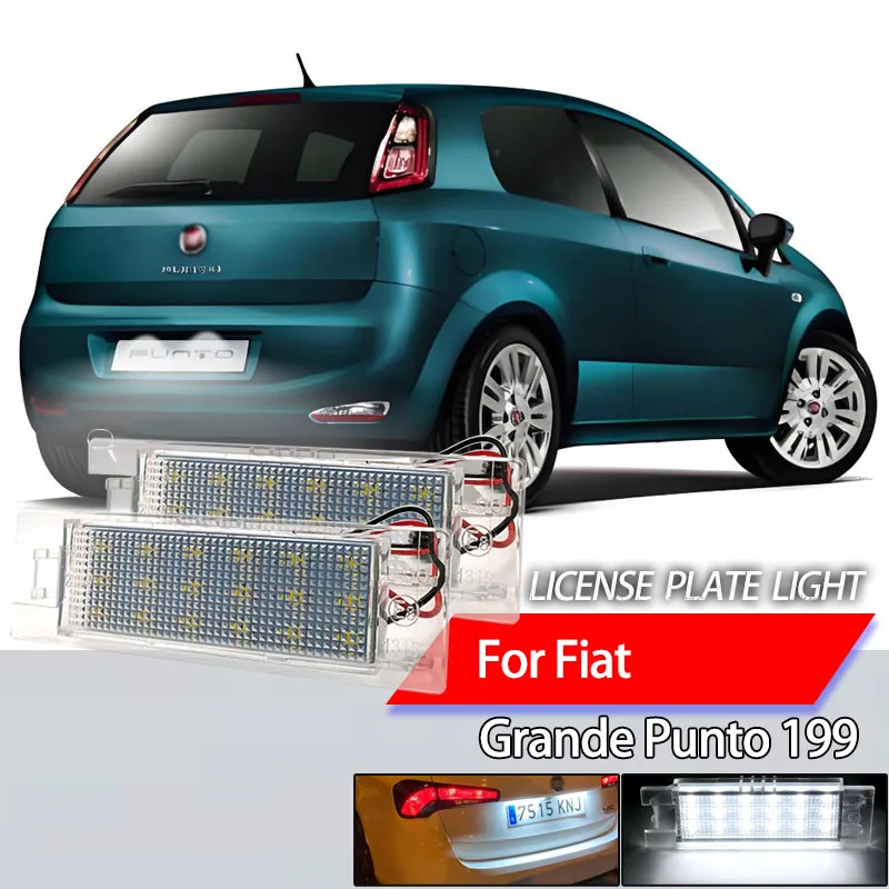 

2 шт. автомобильные светодиодные лампы освещения номерного знака для FIAT Grande Punto 199 2005 2006 2007 2008 2009 2010 2011 Canbus без ошибок