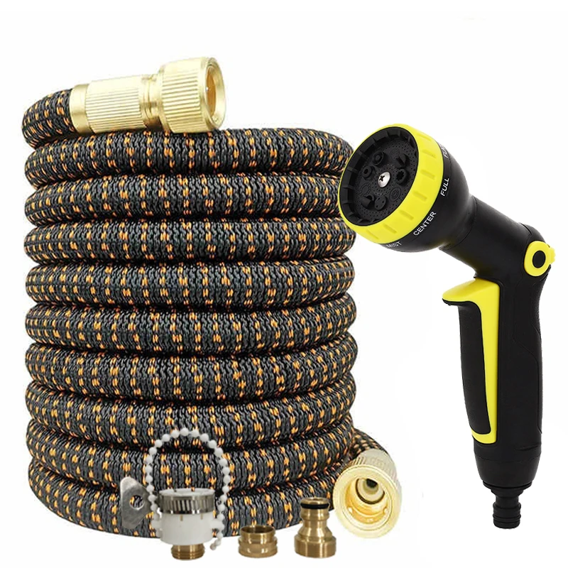 3X Extendable Garden Hose 25FT-125FT, High-Pressure Water Gun, Adjustable, Used For Irrigation And Car Washing Supplies