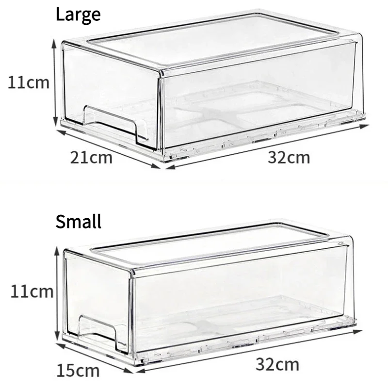 Transparent Drawer Organizer Box Stackable Pull-out Thickened Large Desktop Office Organization Storage Stationery