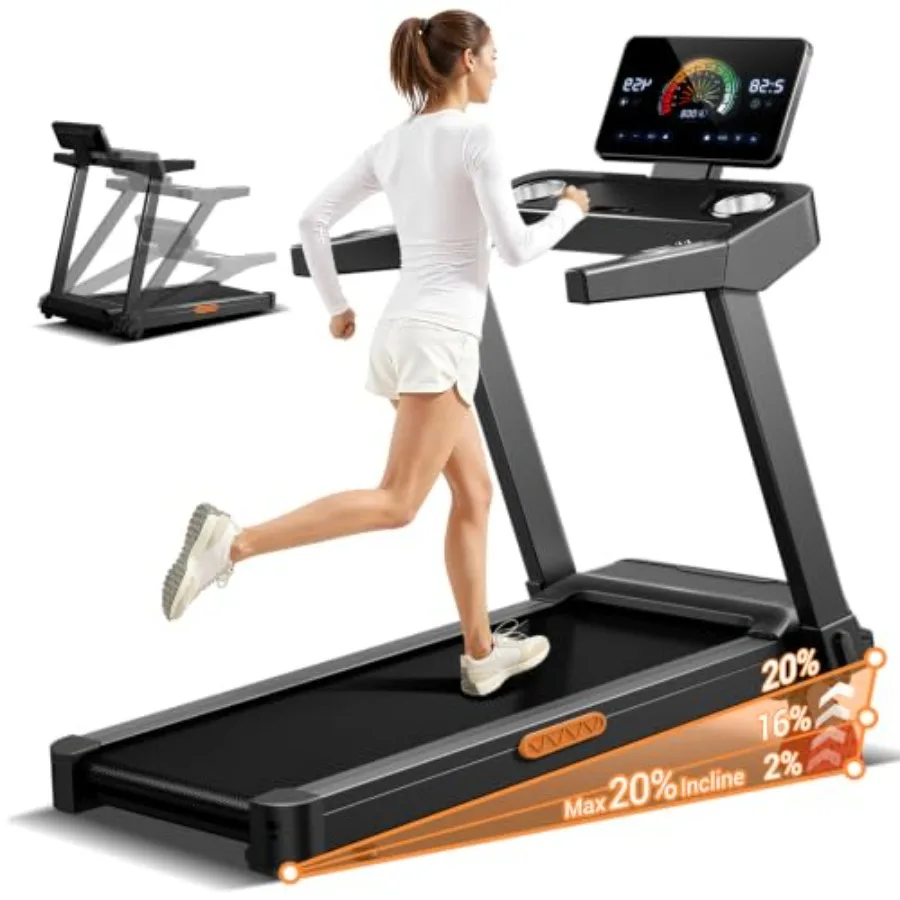 CURSOR Home Treadmill with 20 25 Incline, 350 lb 400 lb Capacity, 8.0/8.7/9.5 MPH Speed, 3.5 HP 4.0 HP Brushless Motor, Wide Ru