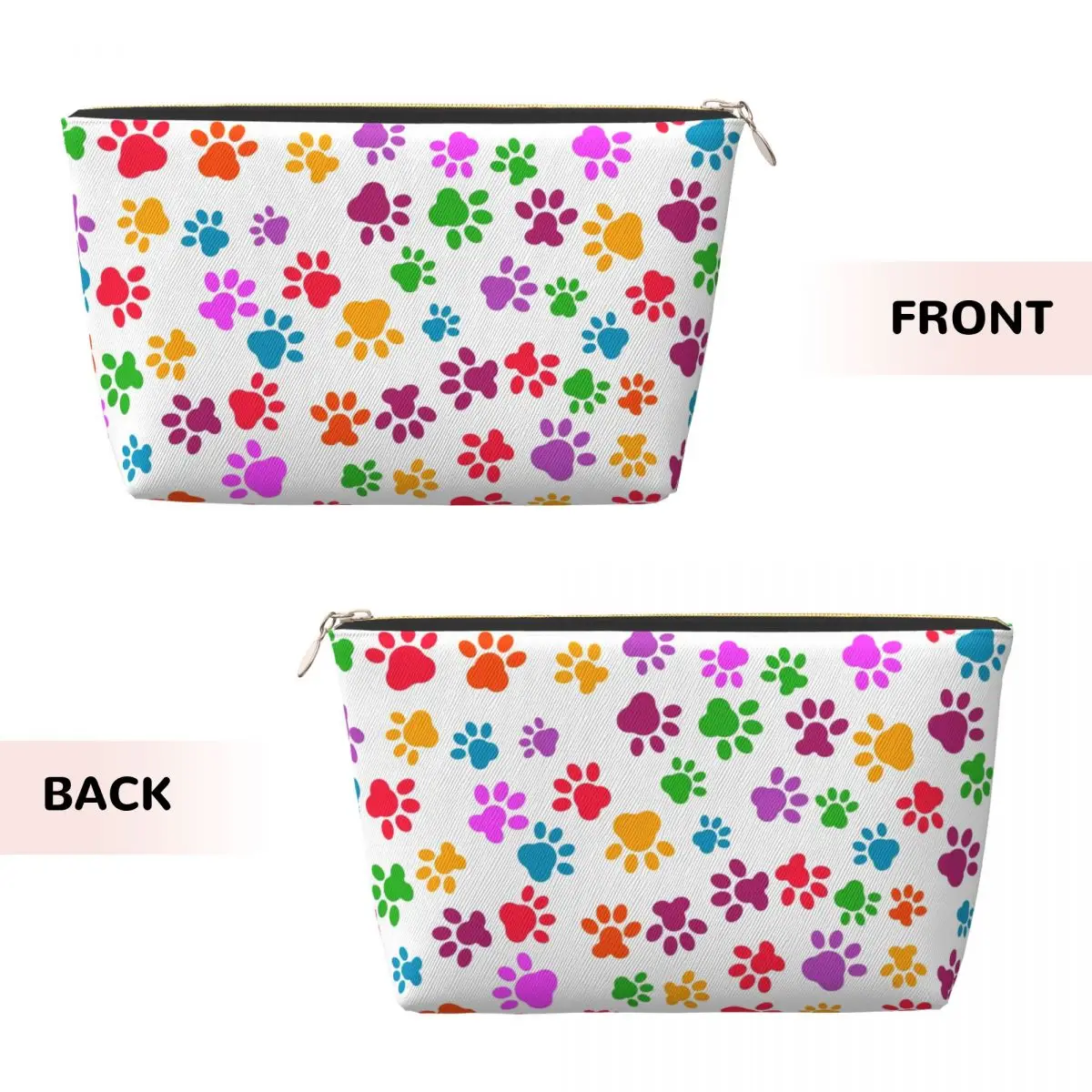 Custom Colorful Animal Footprint Dog Paw Prints Makeup Bag for Women Travel Cosmetic Organizer Cute Storage Toiletry Bags