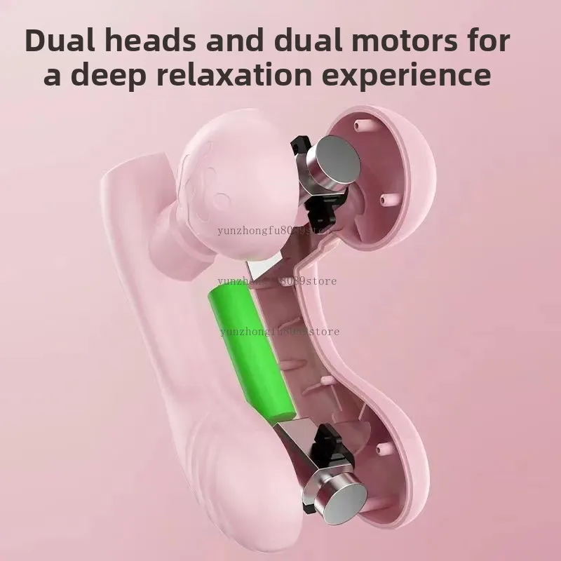 Mini Dual Head Fascia Gun Massager, Low Noise Vibration Muscle Relax Tool, Massage Equipment for Fitness Recovery