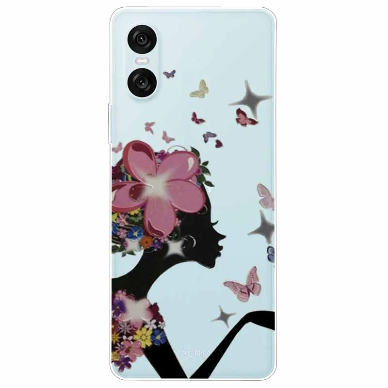 Funda transparente suave para Sony Xperia 10 VI, funda de teléfono de silicona transparente de TPU para Sony Xperia 1 VI, nueva moda encantadora