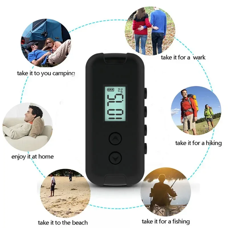 Mini Pocket FM Radio Portable 50-108MHZ Audio Radio Receiver with LCD Display 3.5mm Earphone Time Display Broadcasting Walkman image 3