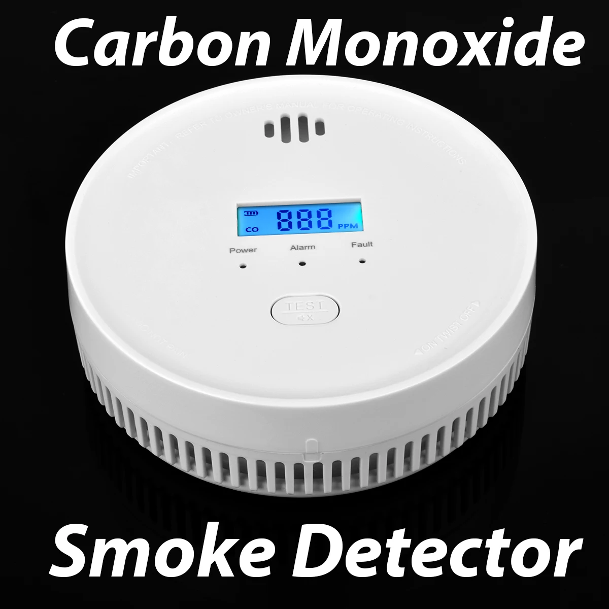 CE UL Certified Smoke and CO Detector Combo, 10 Years Battery Operated Smoke Carbon Monoxide Alarm with Battery Backup for House