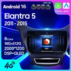 Android 16 Carplay Auto For Hyundai Elantra I35 2011 2012 2013 2014 2015 2016 Car Radio Multimedia Player WIFI+4G BT 2Din Stereo