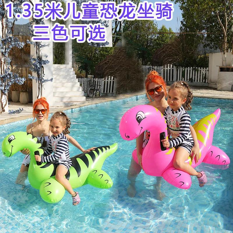 ركوب مائي تنين للأطفال قابل للنفخ، طوف وحش أحمر، لعبة مائية لحمام السباحة