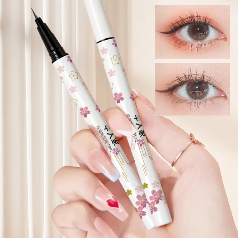 Super Fine Waterproof Liquid Eyeliner Korean Makeup For Women Quick Dry Smooth Eye Liner Long Last Lower Eyelash Pen Cosmetics