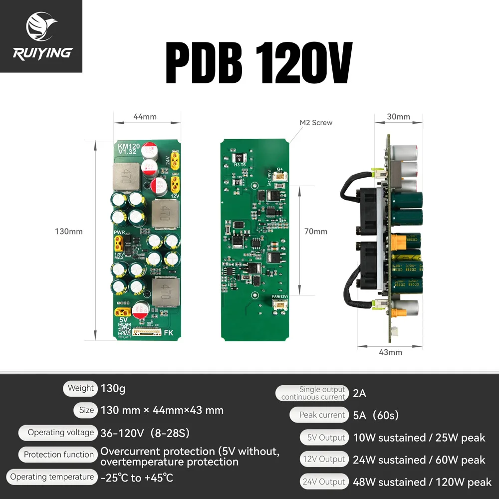 28S HV PDB Power Distribution Board 120V Input Voltage Monitoring w/ BEC 5V 12V 24V for PX4 APM Flight Controller