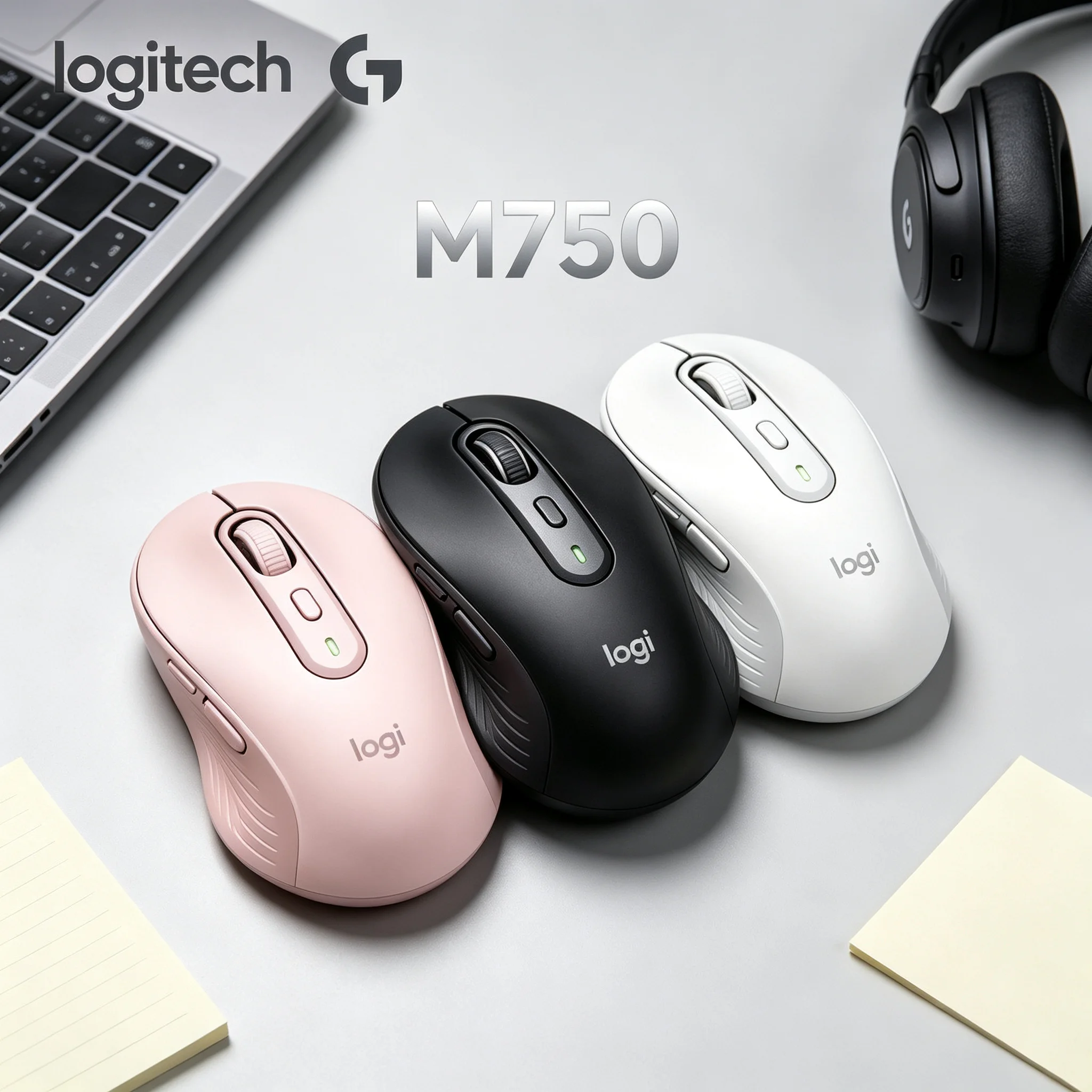 Logitech M750 Bluetooth Mouse Reliable Tracking Performance Ergonomic Mice For Office Productivity Casual Gaming