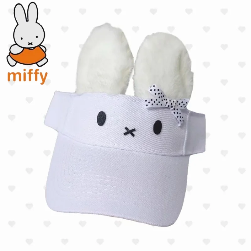 

Creative cute Miffy rabbit sweet cartoon pattern simple and stylish versatile adjustable sun hat with open top, holiday gift