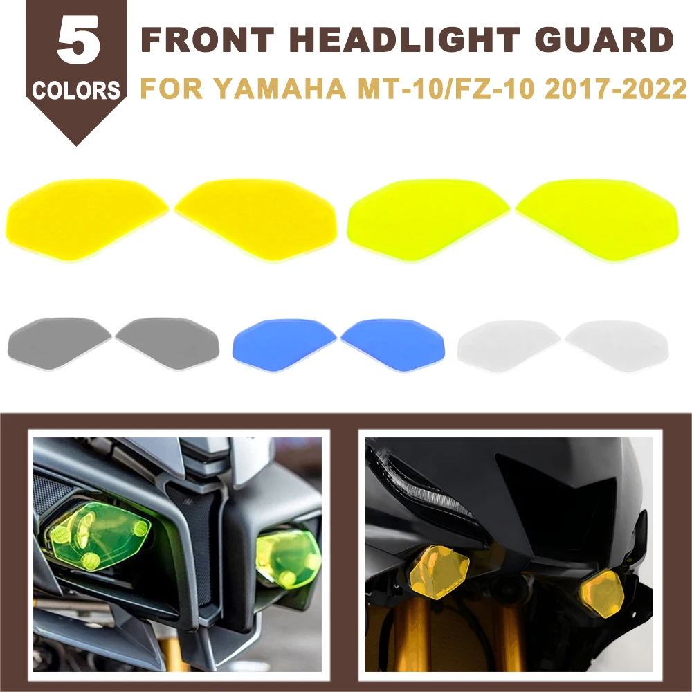 

For YAMAHA MT10 FZ10 MT-10 FZ-10 MT FZ 10 2017-2022 Motorcycle Front Headlight Head Lamp Guard Covers Shield Lens Protector Set