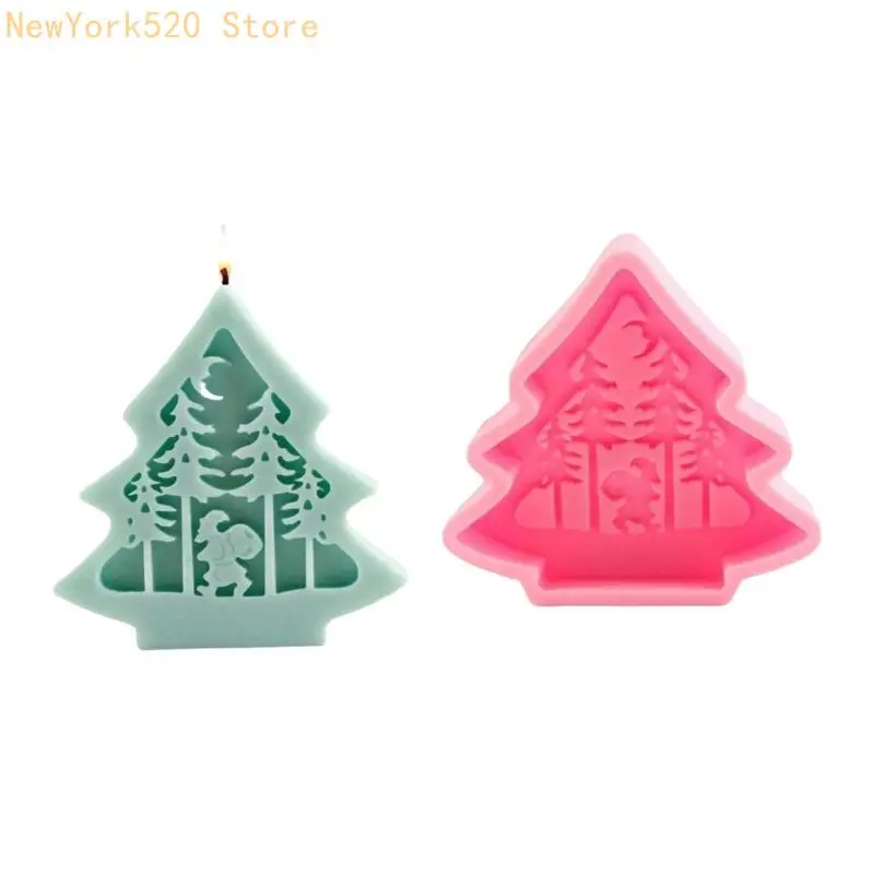 Flexible Silicone Mould Christmas Tree for Home Soap Making N84C