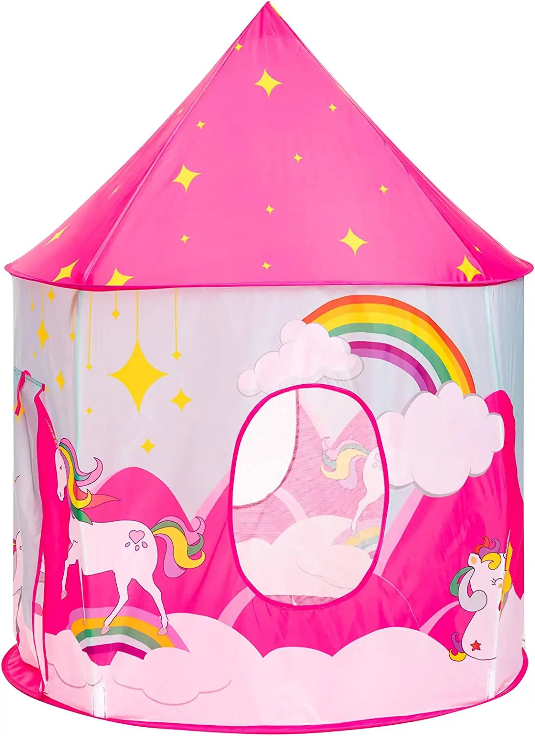 Child Pink Princess Playhouse Tent for Girl  unicorn Castle Play Tent for Kids Boys Pop Up Folds Tent Toy for Indoor and Outdoor