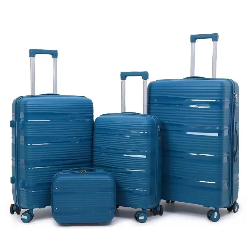 Luggage Set of 4 Rigid Travel Suitcases Trolley Case Travel Bag and Toiletry Bag ABS Lightweight Carry on Suitcase Sets