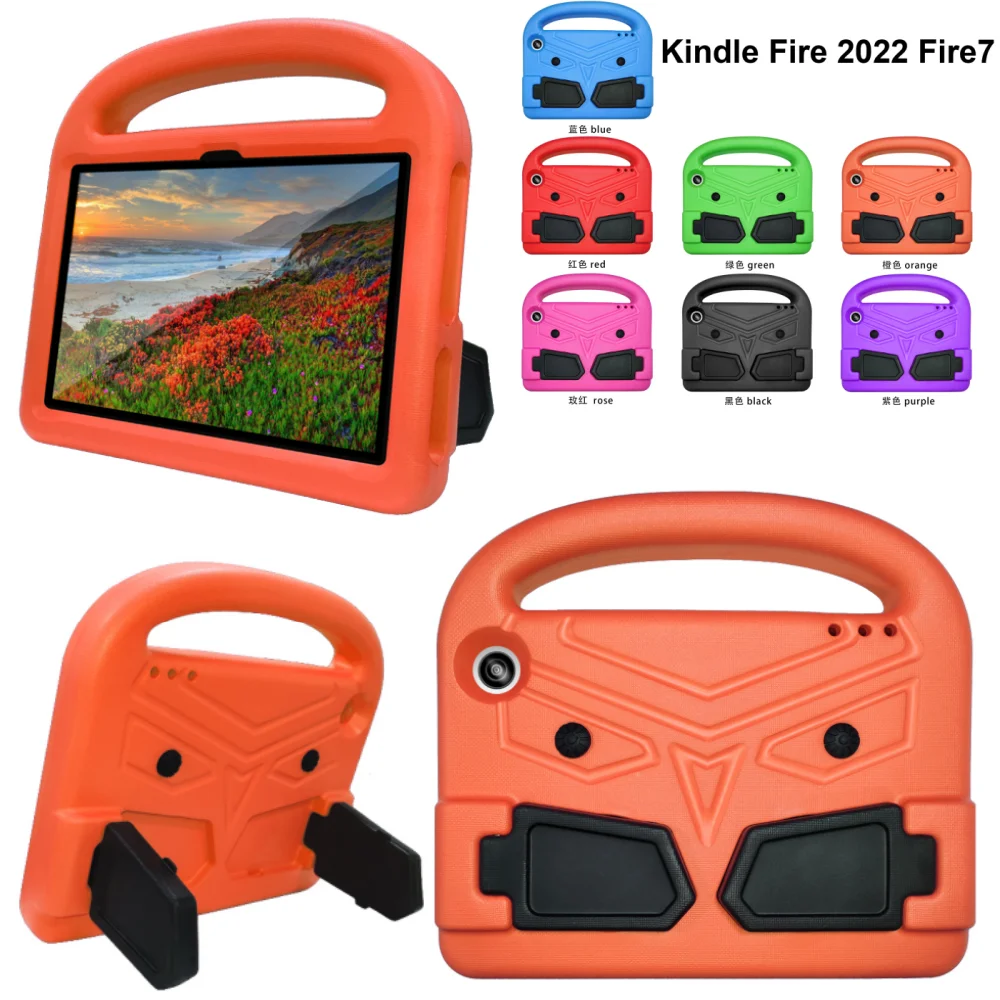 

Детский мягкий чехол из ЭВА для Amazon Fire 7, 2022, 12-го поколения, 7,0 дюйма, милый противоударный чехол с рисунком Sparrows, чехол для планшета