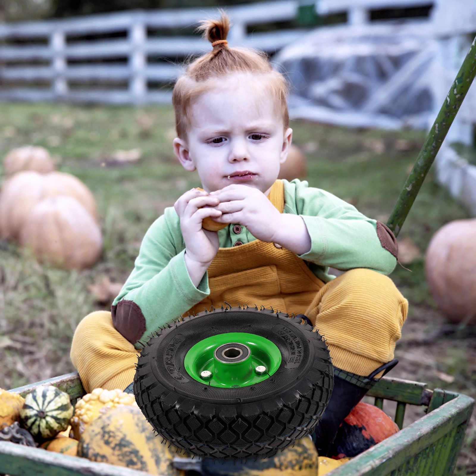 

Wheelbarrow Tire Rubber Garden Trolley Trailer Wheels H Cart Replacement Lightweight Portable Shock Absorbing