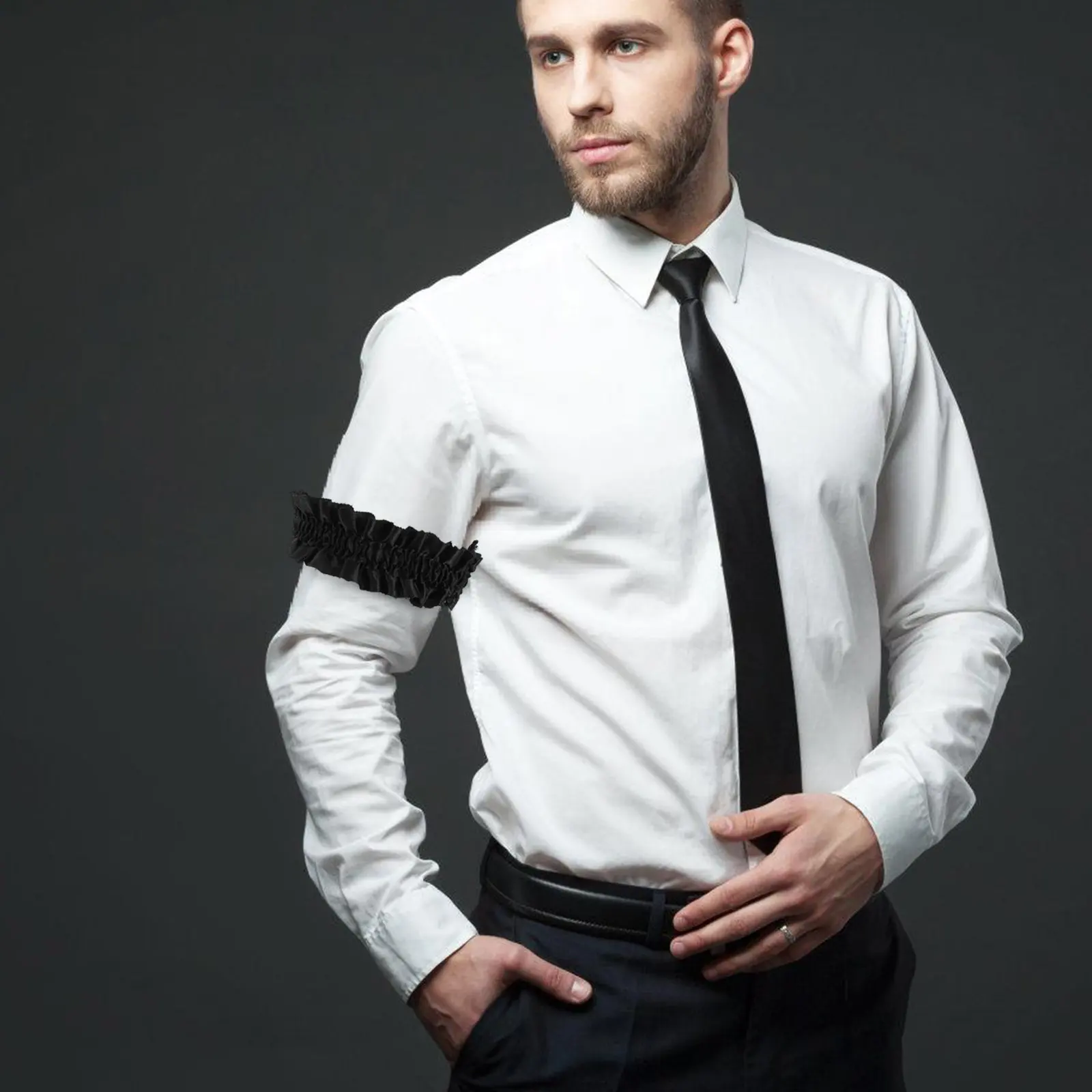 

3Pairs Men Sleeve Garters Satin Elastic Upper Arm Bands Anti Slip Shirt Sleeve Holders Formal Casual Shirt Armband