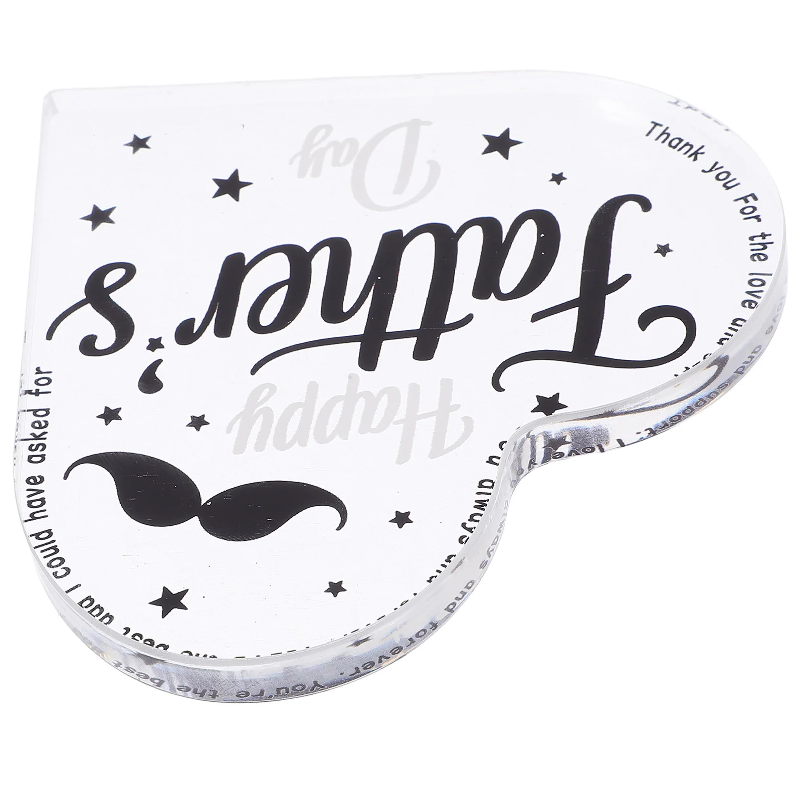 

Father'S Day Heart Acrylic Ornament Transparent Heart-Shaped Table Decor Desktop Keepsake For Office Desk Bookshelf Party