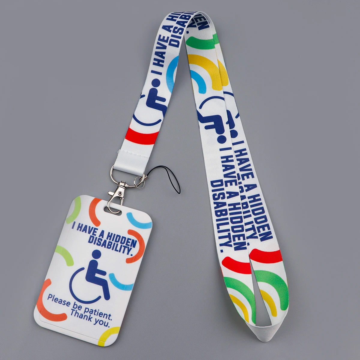 Disability Logo Neck Strap Lanyard for Keys ID Card Phone Straps Hanging Rope Lariat Phone Charm Students Badge Holder