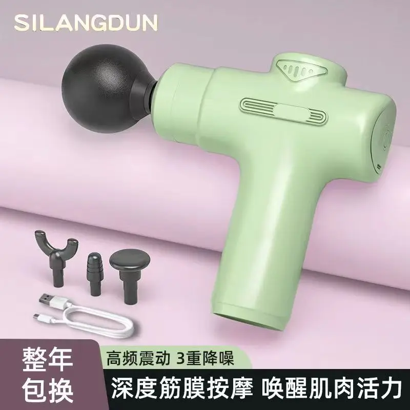 Two Hand Use Back Massager Big Power 20W Aluminmum Brushless Motor 4 Speed Massage Gun Facial Massage For Whole Body