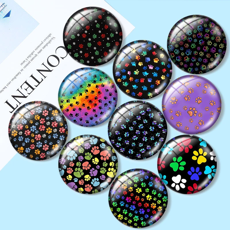 Graffiti foot painting art 10pcs12mm/16mm/18mm/25mm Round Photo Glass Cabochon Demo Flat Back Making findings